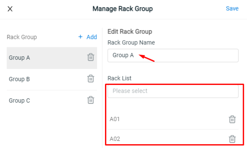 Manage Rack Group