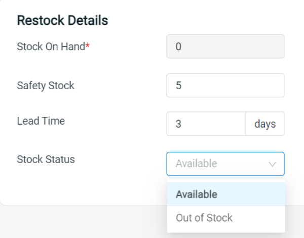 Restock Details