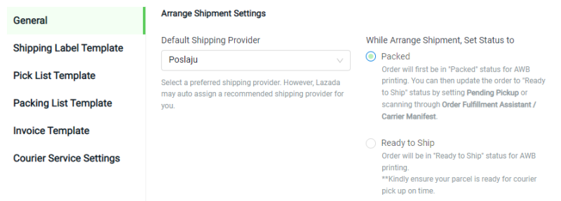 Default Shipping Provider