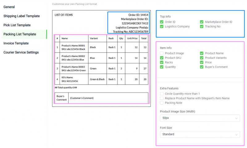 Packing List Template