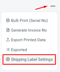 Shipping Label Settings