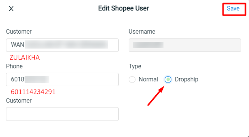 Edit Shopee User
