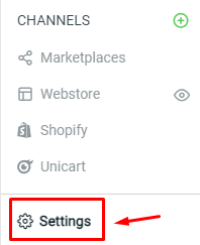 Sales Channel Settings