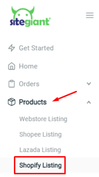 Shopify Listing